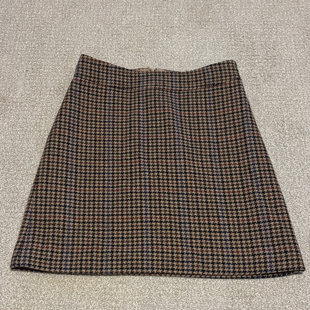 J. Crew Black and Brown A-Line Skirt